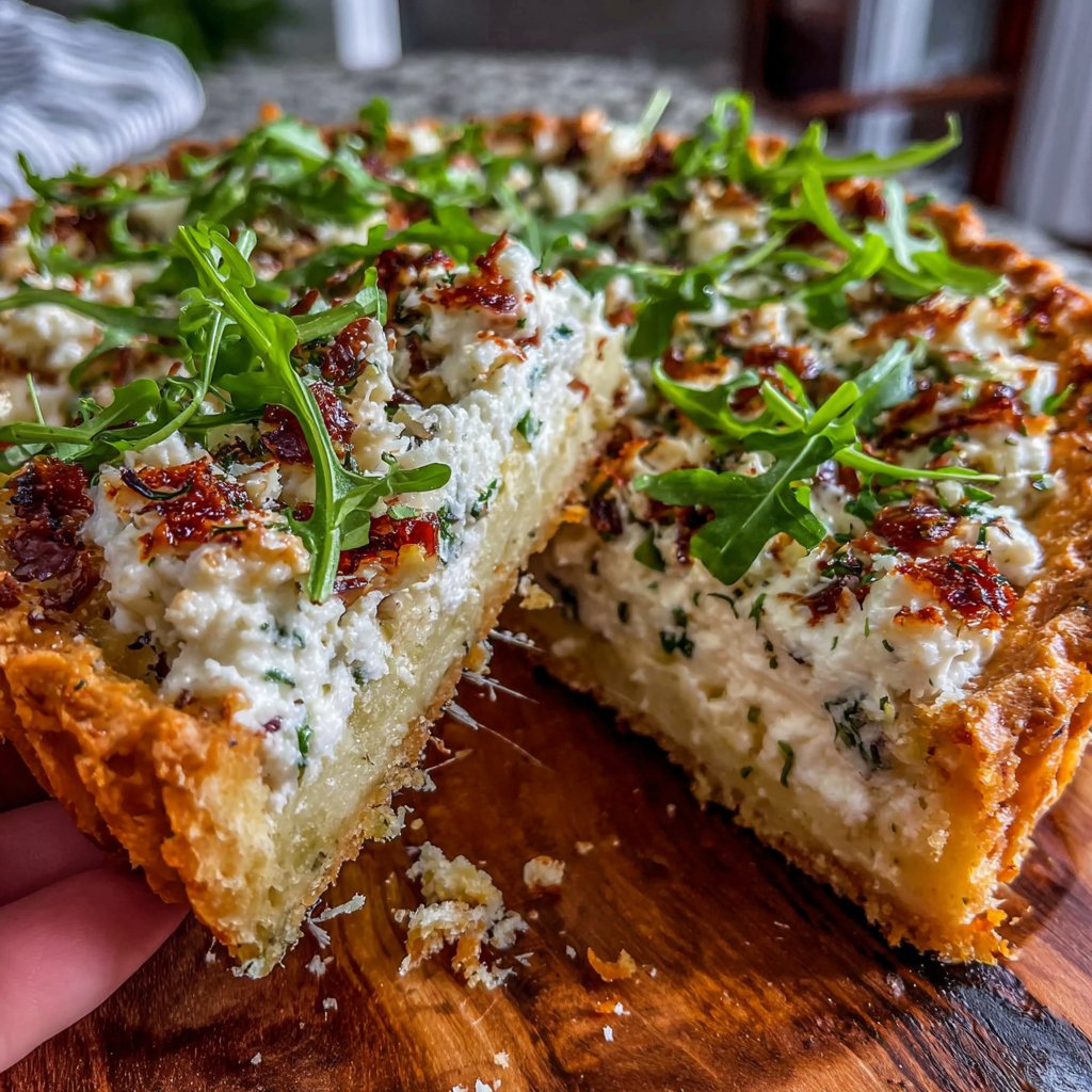 Rustic Dandelion Tart with Goat Cheese