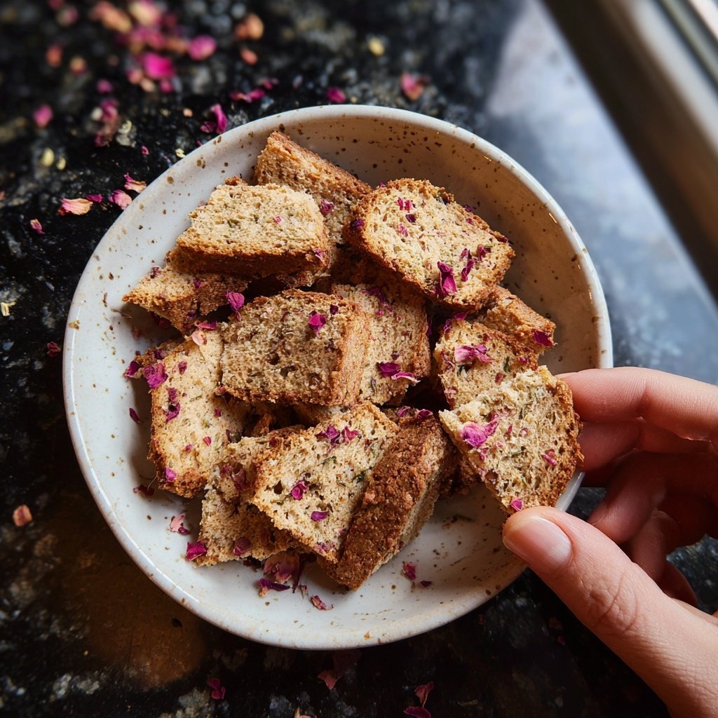 Cardamom Rose Biscotti Bites